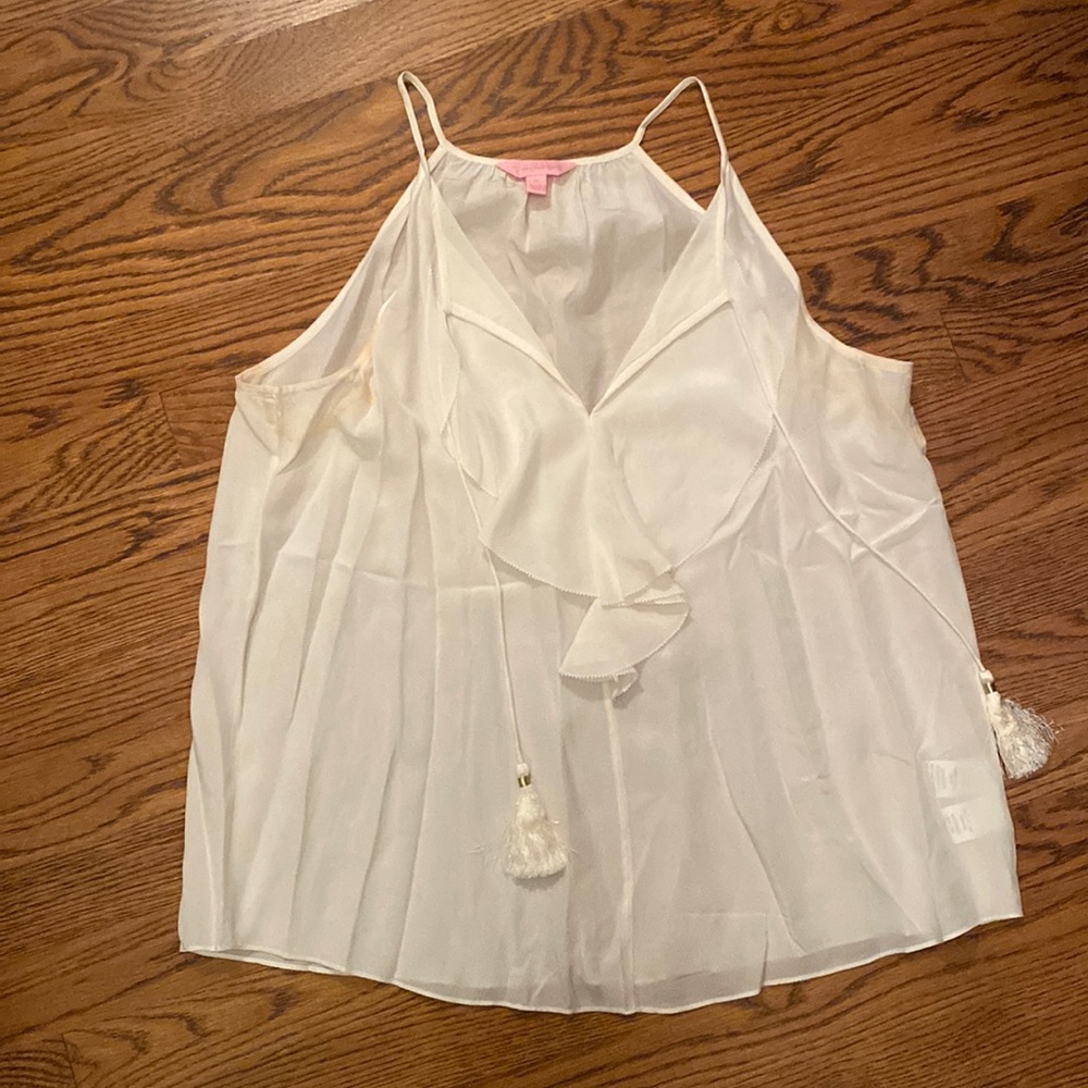 White silk summer top